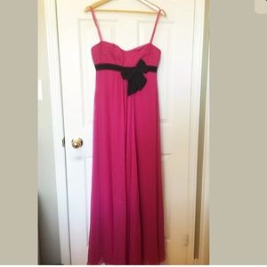 NWT BCBG MAXAZRIA Long dress Pink Bow Ruffle 6